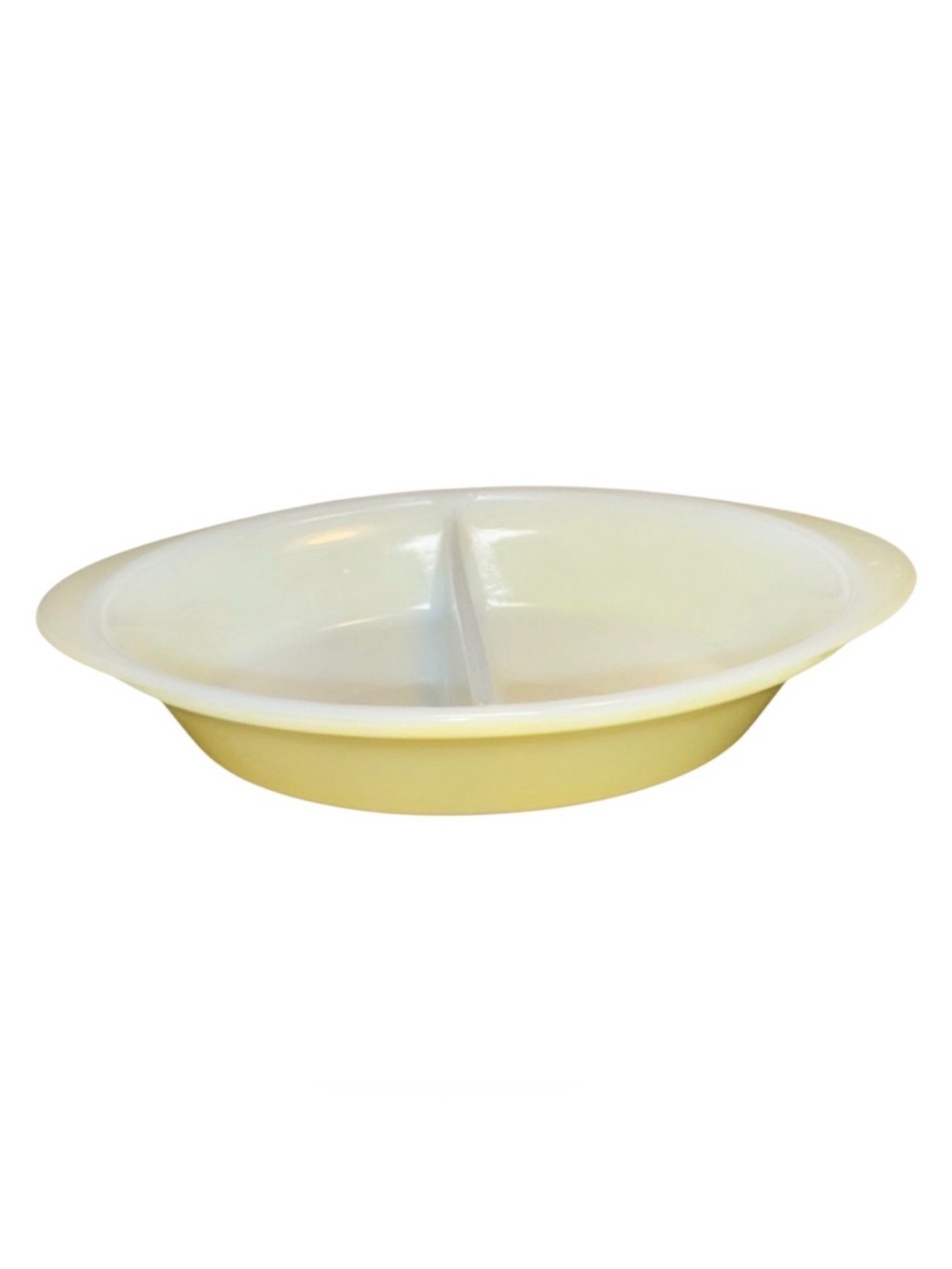 Vintage Yellow Maid of Honor Glasbake Divided Dish for Sears J-239 Milk Glass